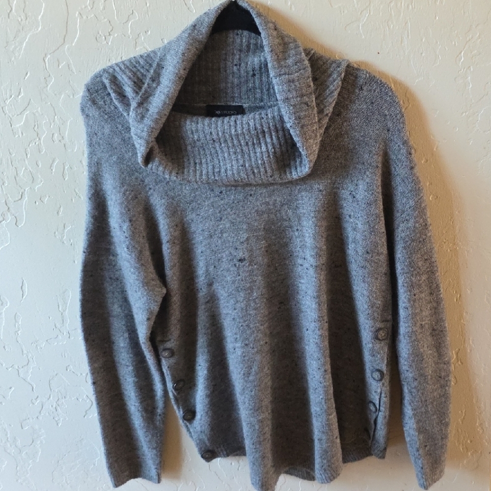 AB Studio Gray Cowl Neck Sweater